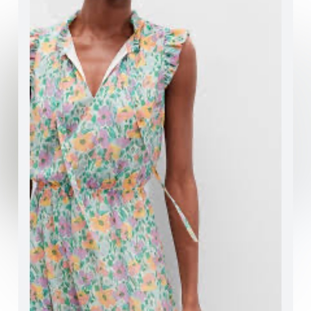 Banana Republic Ruffle Floral MIDI Dress Size Small NWT - Picture 2 of 12